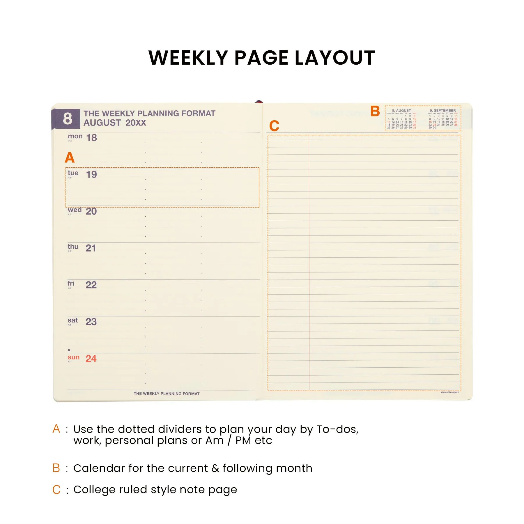 2026 Weekly Planner Minute Manager EX A5 LEFT - Image 15