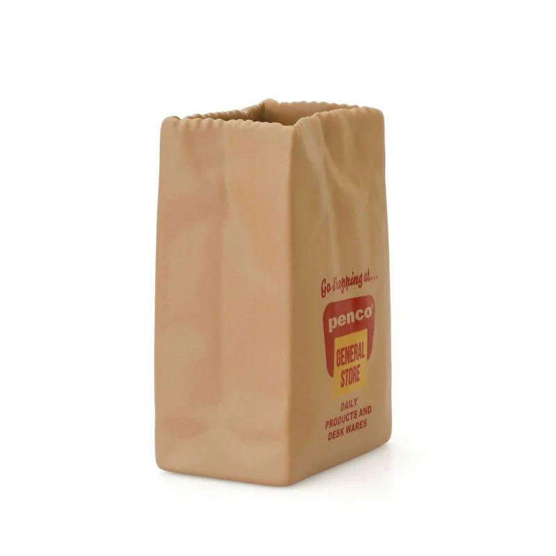Porcelain Brown Bag Pen Holder - Image 8
