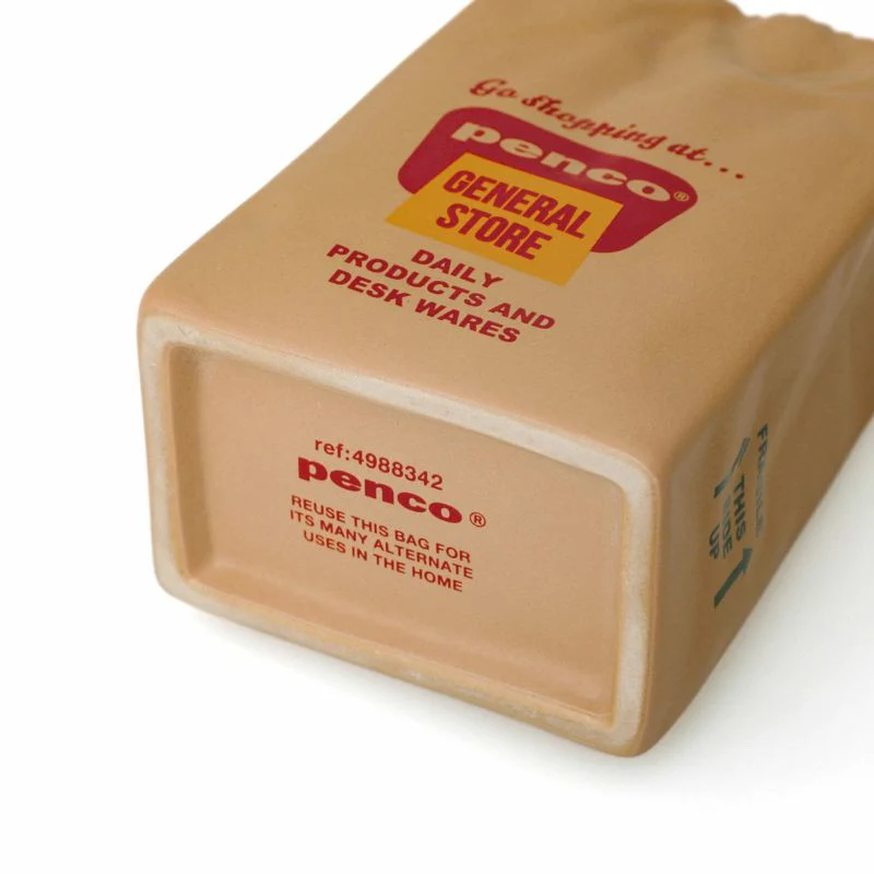 Porcelain Brown Bag Pen Holder - Image 9