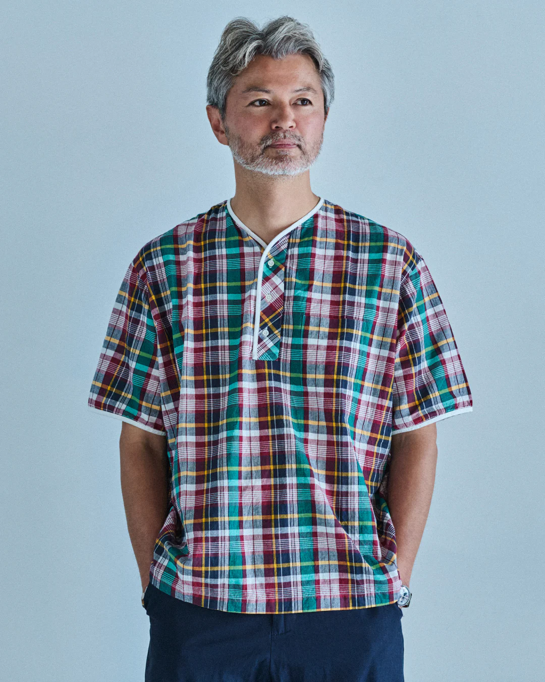 Henley Neck / Albert Madras Plaid - Image 8