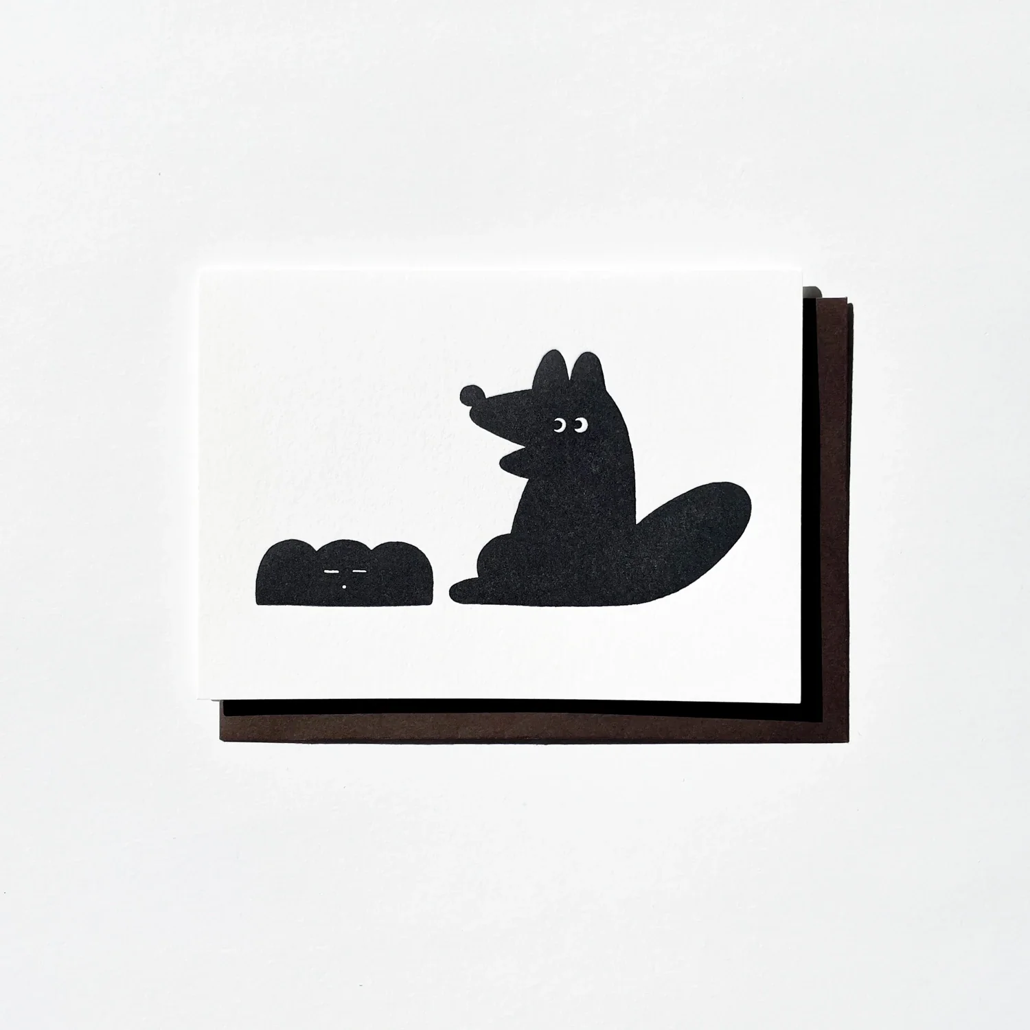 Letterpress Card/ Coyote and Plant